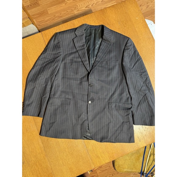 Vintage Burberry London Blazer 42S Men‎ Wool Pinstripe 2 Button USA Union Made